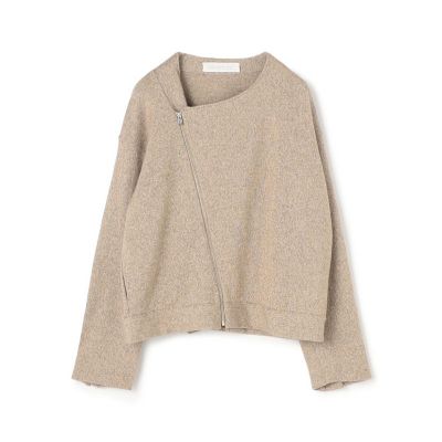 ＜GALERIE VIE (Women)＞カシミヤペーパー　ライダースジャケット