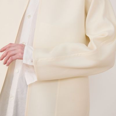 美品＊ギャルリーヴィー ドルマンスリーブジャケット コットン アイボリー系 ウールシルクダブルクロス ドルマンスリーブジャケット