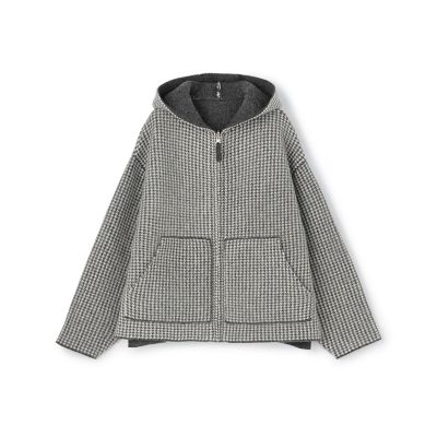 ＜GALERIE VIE (Women)＞【送料無料】オーストラリアンラムズウールダブルフェイス　ジップアップブルゾン