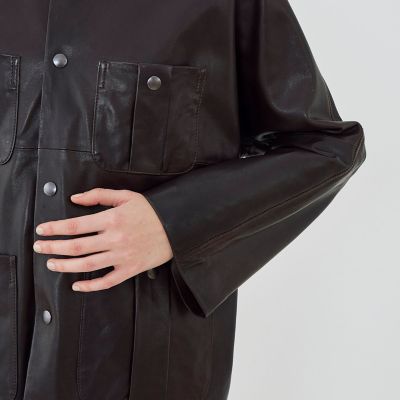 ソフトグレインシープレザー ドルマンスリーブジャケット | GALERIE