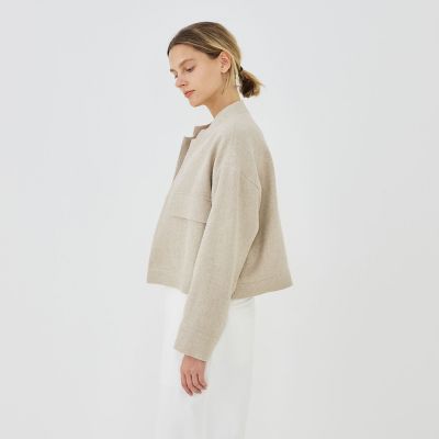 リネンシルクツイード スタンドカラーブルゾン | GALERIE VIE (Women