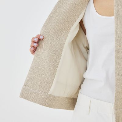 リネンシルクツイード スタンドカラーブルゾン | GALERIE VIE (Women