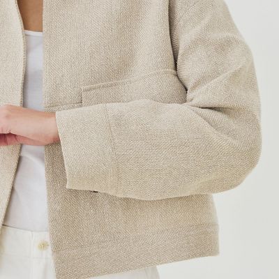 リネンシルクツイード スタンドカラーブルゾン | GALERIE VIE (Women