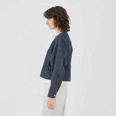 GALERIE VIE ノーカラージャケット ブルー ステイブルーデニム ノーカラージャケット | GALERIE VIE (Women