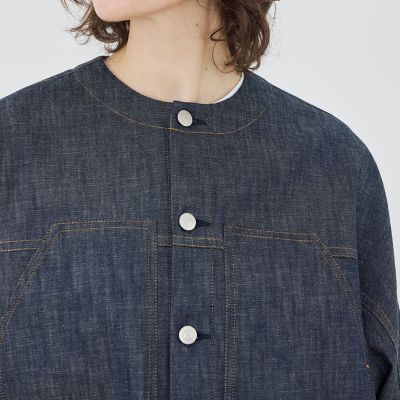 ステイブルーデニム ノーカラージャケット | GALERIE VIE (Women