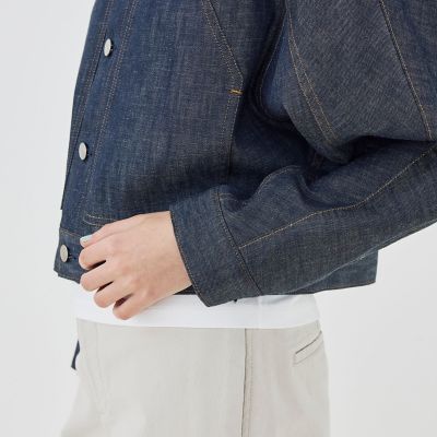 ステイブルーデニム ノーカラージャケット | GALERIE VIE (Women