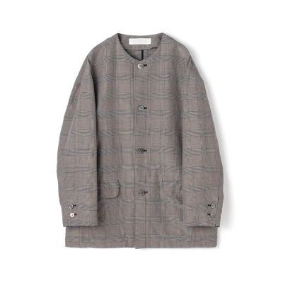 ＜GALERIE VIE (Women)＞リネンキュプラシルクコンパクト　ノーカラージャケット