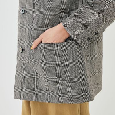 リネンキュプラシルクコンパクト ノーカラージャケット | GALERIE VIE
