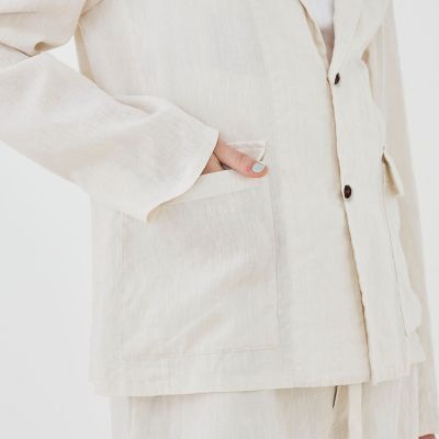 リネンポプリン ドロップショルダージャケット | GALERIE VIE (Women