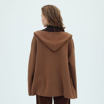 ギャルリーヴィー　フード付きコート　リバーシブル ダブルフェイスニット リバーシブルショートコート | GALERIE VIE