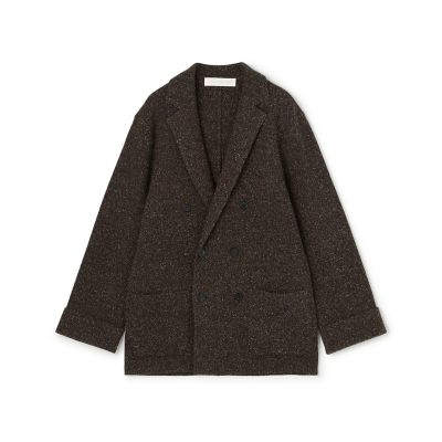 予約商品11月下旬以降順次お届け】ツイードニット ダブルブレスト