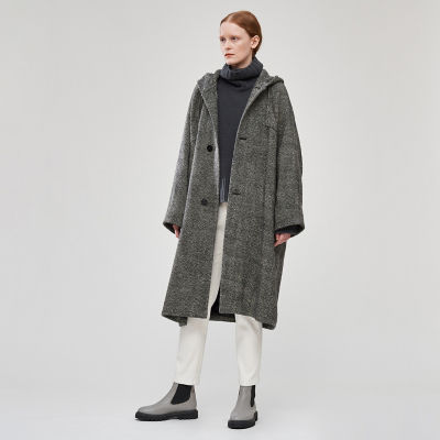 GALERIE VIE  ヴァージンウールツイード フーデッドコート ヴァージンウールツイード フーデッドコート | GALERIE VIE