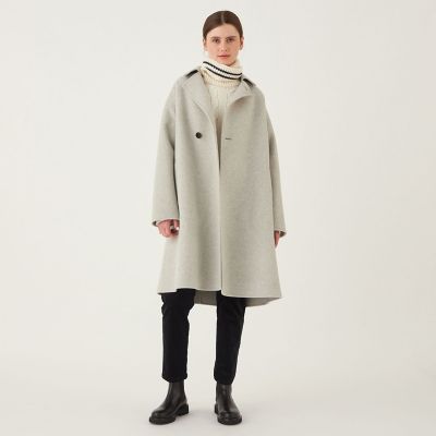 ☆カシミヤ100%☆GALERIE VIE 丸襟チェスターコート グレー 36 【公式