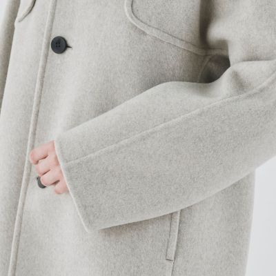 ウールカシミヤダブルフェイス　フーデットコート