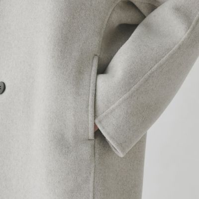 ウールカシミヤダブルフェイス　フーデットコート