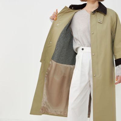 ピーチオイルダブルクロス　ロングステンカラーコート