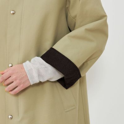 ピーチオイルダブルクロス　ロングステンカラーコート