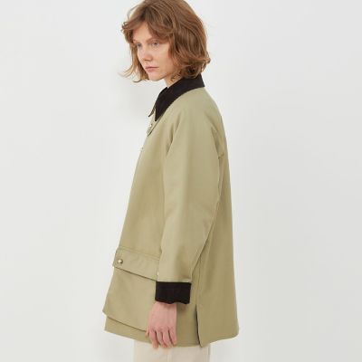 ピーチオイルダブルクロス ステンカラーショートコート