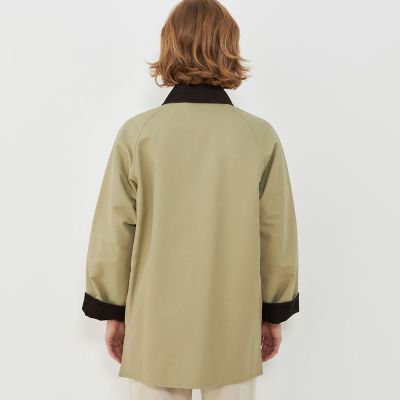 ピーチオイルダブルクロス ステンカラーショートコート