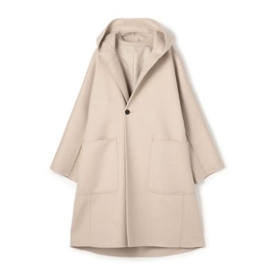 送料無料】ダブルフェイス ドルマンスリーブフーデッドコート