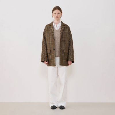 送料無料】チェビオットツイード ドルマンスリーブコート | GALERIE