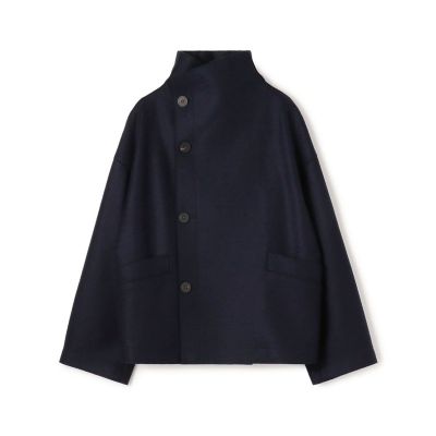 ＜GALERIE VIE (Women)＞【送料無料】スムースプレスドウール　スタンドカラーコート