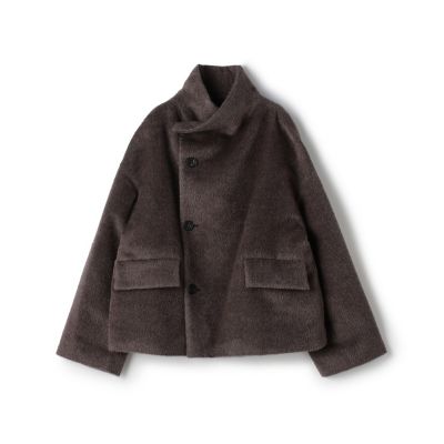 ＜GALERIE VIE (Women)＞【送料無料】スーリーアルパカシャギー　ハイネックオーバルコート