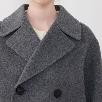グレー ウール カシミヤダブルフェイスコート CINOH｜ウール カシミヤ ダブルフェイス コート “WOOL CASHMERE W FACE