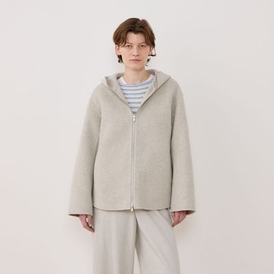 GALERIE VIE ウールダブルフェイス フーデッドショートコート 送料無料】【予約商品11月下旬以降順次お届け】ウールカシミヤ