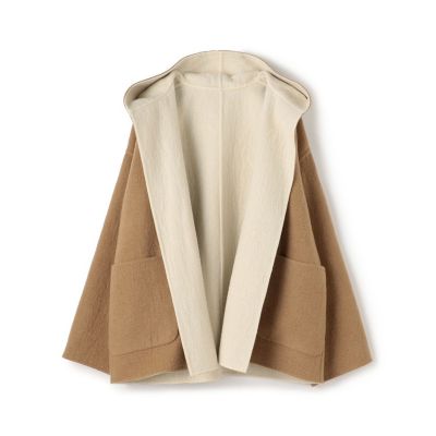 ＜GALERIE VIE (Women)＞【送料無料】シープライクダブルフェイス　フーデッドコート