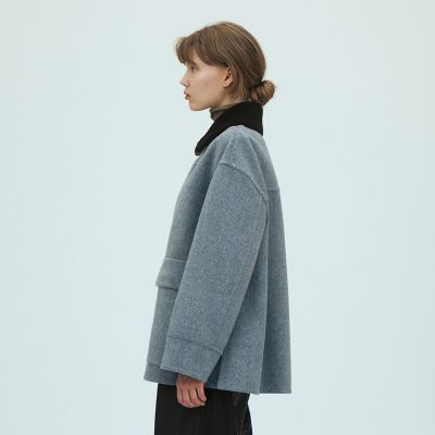 GALERIE VIE ウールダブルフェイスショートコート　ライトグレー ウールダブルフェイス ショートコート | GALERIE VIE (Women