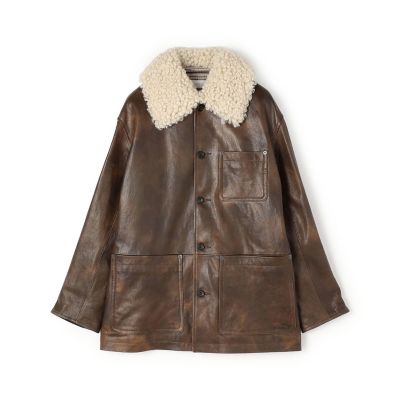 ラムレザー ムートンカラーショートコート | GALERIE VIE (Women