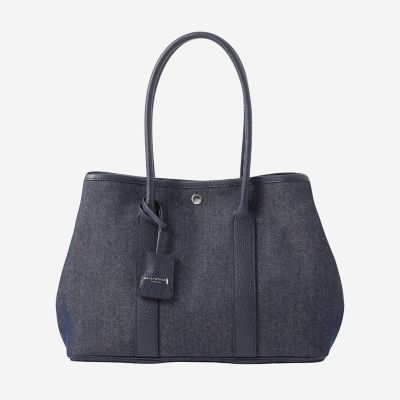 ☆トワルドジュイ柄 A4横型トートバッグストラップ付 ネイビー