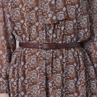 マッキントッシュロンドン ナローアジャストレザーベルト レディース 茶 ブラウン オイルレザーアジャストベルト | MACKINTOSH LONDON (Women