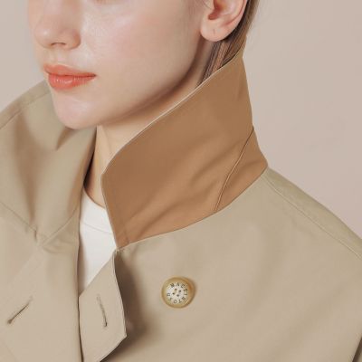 FYVIE／フィビー】バイカラータフタダブルブレストコート