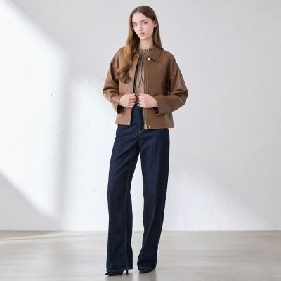 ラムレザーショートステンカラーコート | MACKINTOSH LONDON (Women
