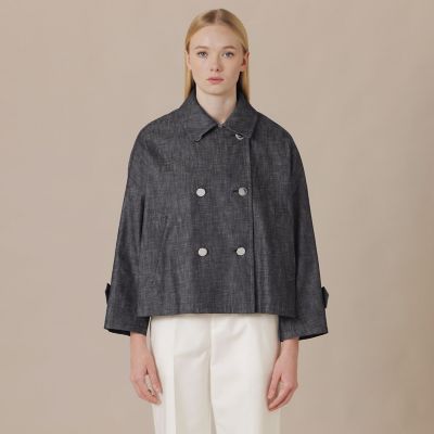 美品　マッキントッシュ　春物デニムフーデットコート　フードコート　36 婦人画報4月号掲載】【FYVIE／フィビー】デニムコート