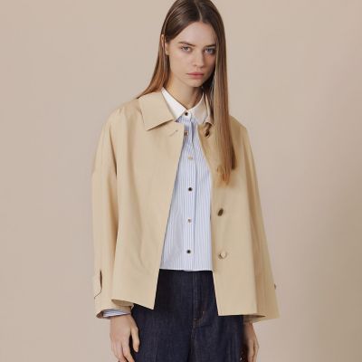 ＜MACKINTOSH LONDON (Women)＞【ＲＯＳＬＥＹ／ロズリー】ウェザーコットンステンカラーショートコート