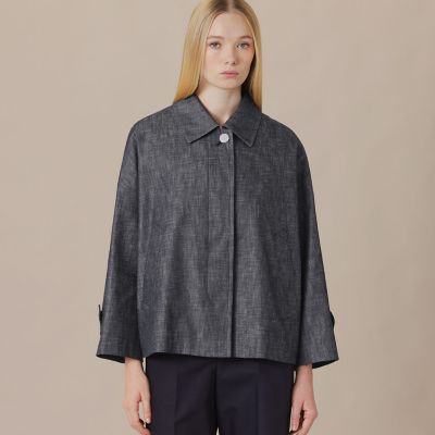 ＜MACKINTOSH LONDON (Women)＞【ＲＯＳＬＥＹ／ロズリー】デニムステンカラーショートコート