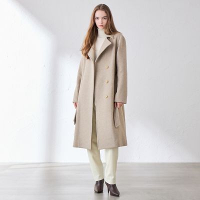 RESFON／レスフォン】ダブルフェイスモッサウールトレンチコート