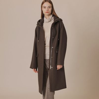 マッキントッシュ ロンドン ウールコート 38 イタリア製生地使用 メルトン ウールメルトンフーデッドコート | MACKINTOSH LONDON (Women