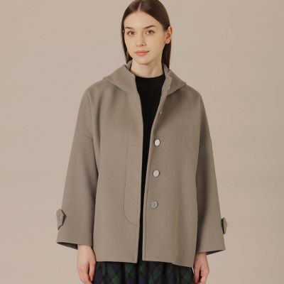 ＜MACKINTOSH LONDON (Women)＞【ＲＯＳＬＥＹ／ロズリーフード】ぺコラム圧縮ビーバーフーデットコート