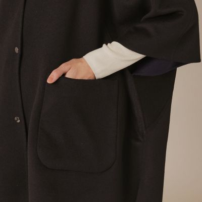 マッキントッシュロンドン Pコート ダブルブレスト 40 L カシミヤ 裏地ロゴ 婦人画報11月号掲載】カシミヤブレンドウールポンチョ | MACKINTOSH