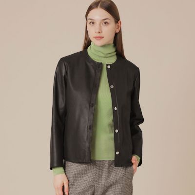 ＜MACKINTOSH LONDON (Women)＞ノーカラーレザージャケット