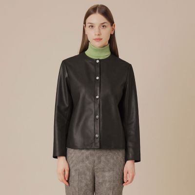 ノーカラーレザージャケット | MACKINTOSH LONDON (Women