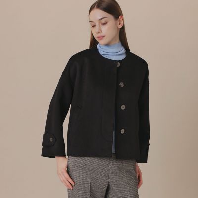 ＜MACKINTOSH LONDON (Women)＞【ＷＥＢ・一部店舗限定】【ＲＯＳＬＥＹ／ロズリー】カシミヤブレンドウールリバーノーカラーコート