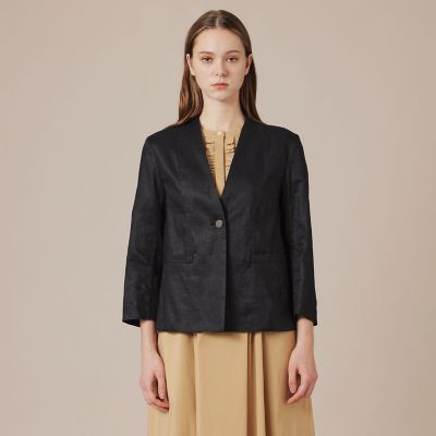 MACKINTOSH LONDON マッキントッシュロンドン  G5E12-149-09 ﾌﾞﾗｯｸ ﾘﾈﾝ×ﾚｰﾖﾝ ｽﾄﾚｯﾁｼﾞﾚ 38 リネンレーヨンストレッチジレ(ジャケット)｜MACKINTOSH LONDON