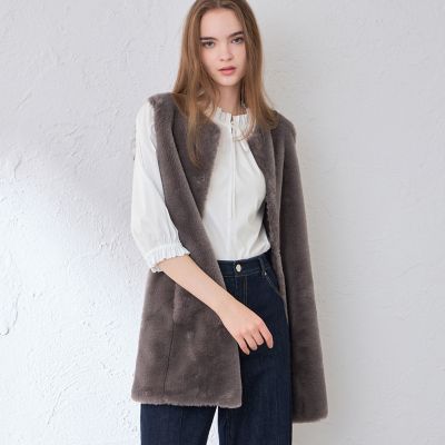 MACKINTOSH LONDON (Women)/マッキントッシュ ロンドン ファーコンビニットロングジレ