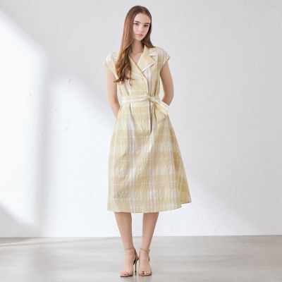CBチェックシアーボイルコンビドレス40サイズ シアーボイルチェックワンピース | MACKINTOSH LONDON (Women