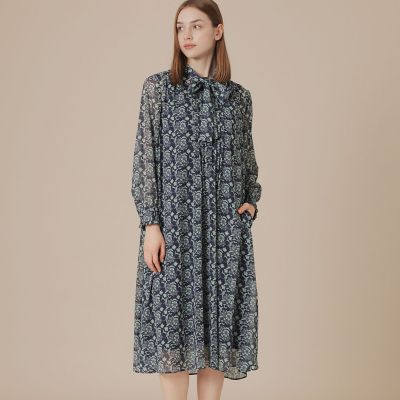 ＜MACKINTOSH LONDON (Women)＞【ＢＩＢＵＲＹ　ＦＬＯＷＥＲ】バイカラーバイブリークレープワンピース